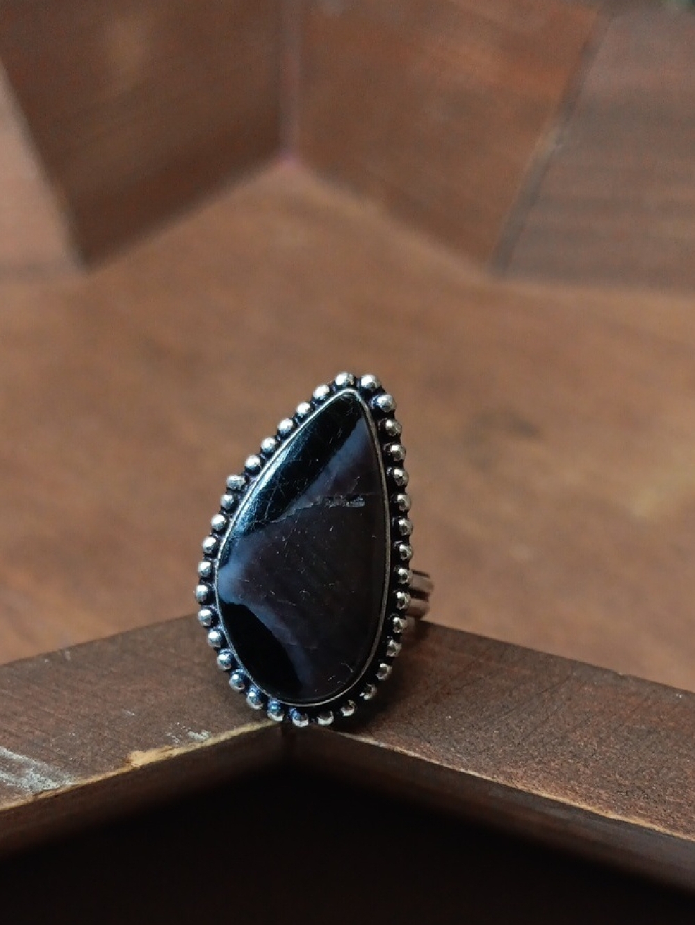 ⚡️3 for $24⚡️ Teardrop Black Agate Ring - Elegant Black Statement Ring